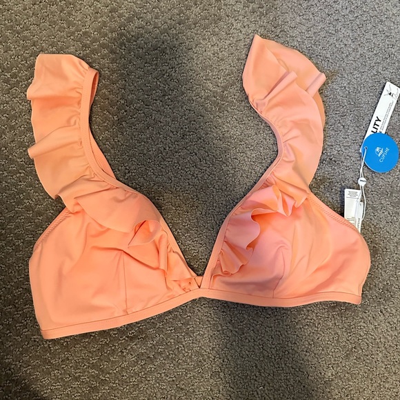 Cupshe Other - NWT Coral Ruffle Bathing Suit Top